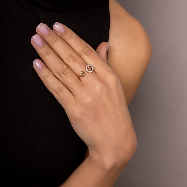 Золота каблучка з фіанітами (арт. 156386) – зображення 2