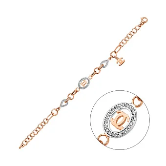 Золотой браслет с подвесками (арт. 325794П1)