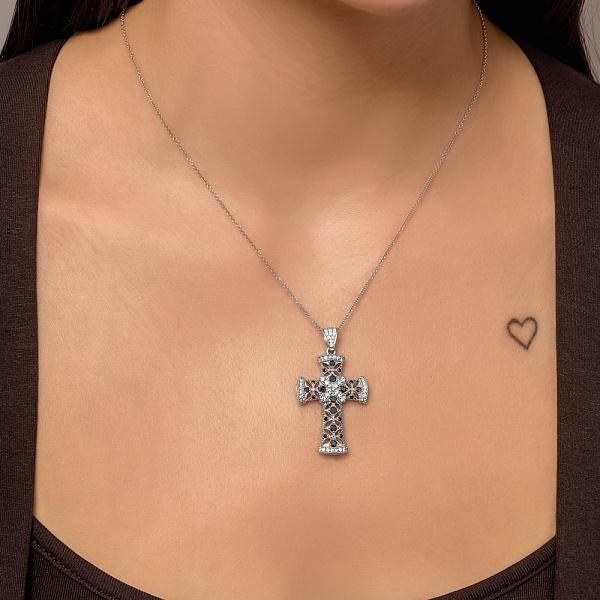 Золотий хрестик з діамантами (арт. П011013бч) – зображення 2