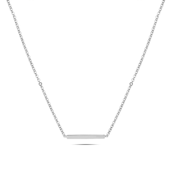 Золотое колье в белом цвете металла с фианитом (арт. 351460бкр) – изображение 1