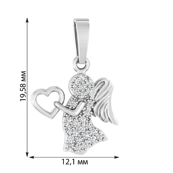 Золотой подвес Ангел с бриллиантами (арт. П011204010б) – изображение 3