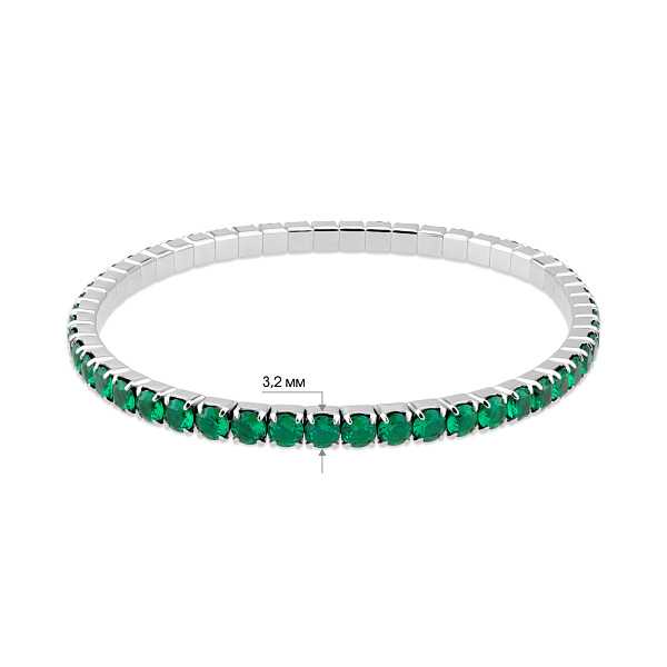 Серебряный браслет с дорожкой из альпинитов (арт. 7509/4838аз) – изображение 2