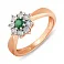 Золота каблучка зі смарагдом та діамантами (арт. К011062и) – зображення 1