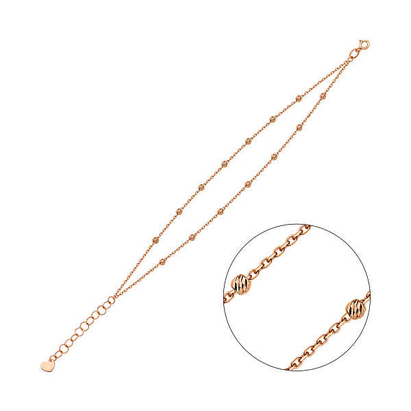 Золотий браслет на ногу з кульками (арт. 340065н) – зображення 1
