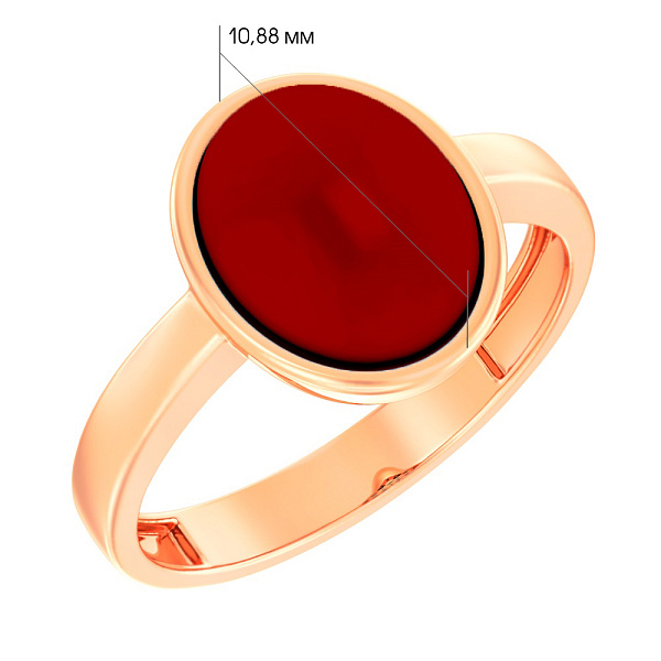 Кольцо золотое с кораллом (арт. 141146ПкоГ) – изображение 2