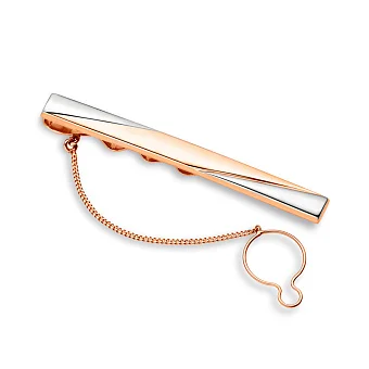 Золотий затискач для краватки з родіюванням (арт. 200001р)