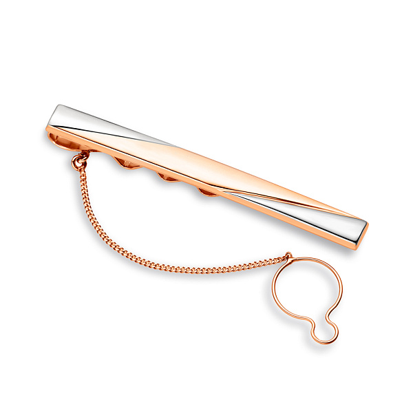 Золотой зажим для галстука с родированием (арт. 200001р) – изображение 1