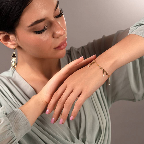 Золотий браслет Francelli з перлинами (арт. 3261049жпрлб) – зображення 5