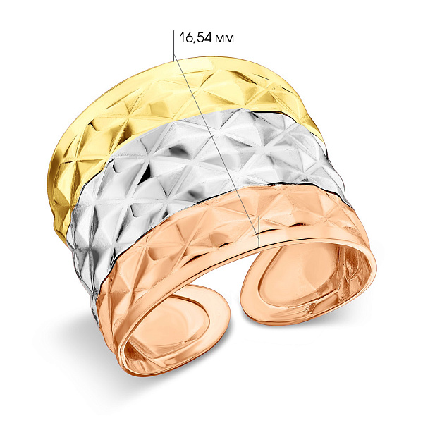 Каблучка з комбінованого золота (арт. 156282жкб) – зображення 4