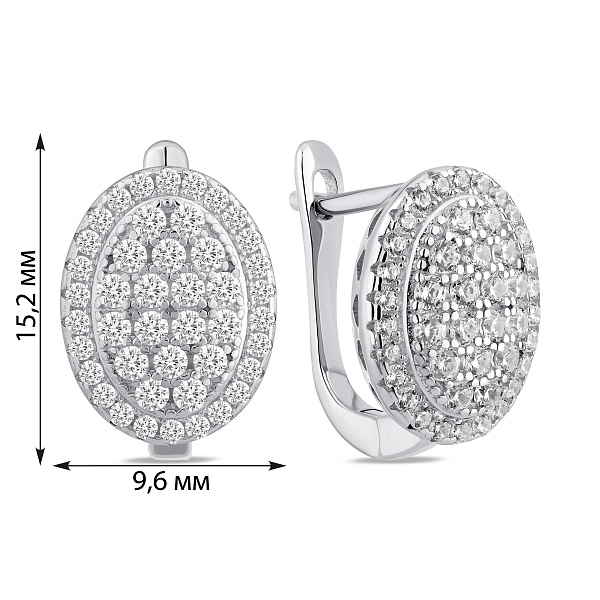 Серебряные серьги с фианитами (арт. 7502/10182) – изображение 2