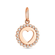 Фото Золотой подвес Сердце с фианитами (арт. 440896)