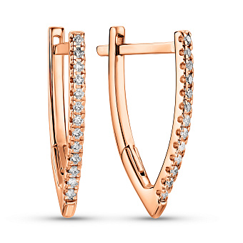 Фото Серьги из красного золота с бриллиантами (арт. С011191010)