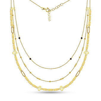 Многослойное колье Francelli из желтого золота (арт. 352854жеч)