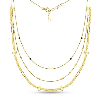 Багатошарове кольє Francelli з жовтого золота (арт. 352854жеч)