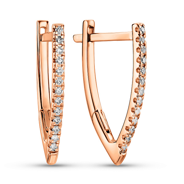 Серьги из красного золота с бриллиантами (арт. С011191010) – изображение 1