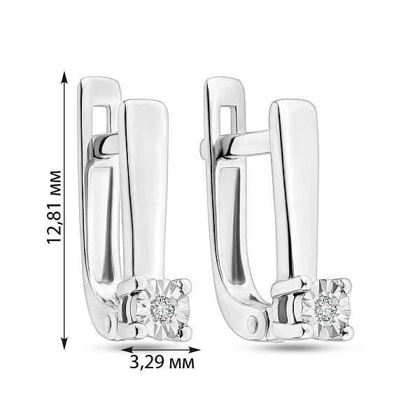 Золоті сережки з діамантами (арт. С011026б) – зображення 2