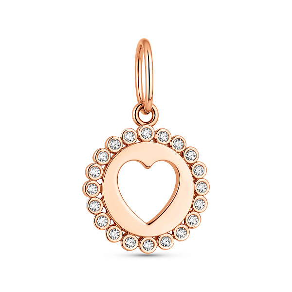 Золотой подвес Сердце с фианитами (арт. 440896) – изображение 1