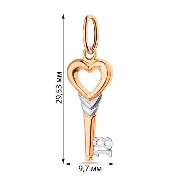 Золотой кулон Ключик (арт. 424131кб) – изображение 2