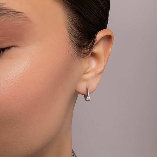 Сережки з білого золота з діамантами (арт. С011152020б) – зображення 2