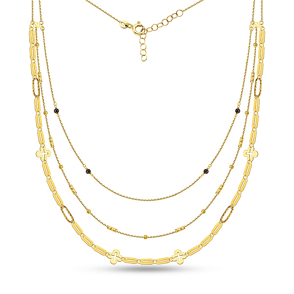 Багатошарове кольє Francelli з жовтого золота (арт. 352854жеч) – зображення 1