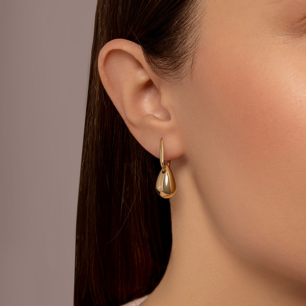 Сережки Крапля з жовтого золота (арт. 1101222ж) – зображення 3