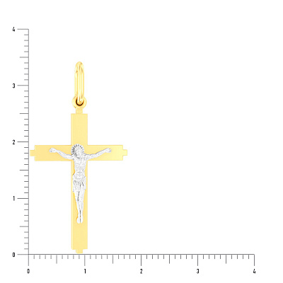 Золотой нательный крестик с распятием  (арт. 501354ж)