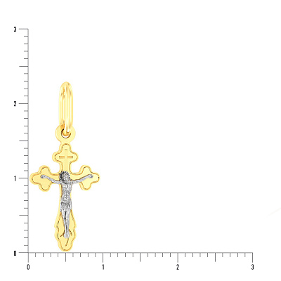 Золотой нательный крестик с распятием (арт. 501408ж)