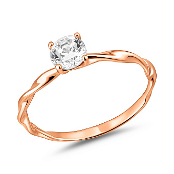 Фото Золотое кольцо с фианитом (арт. 1401013)