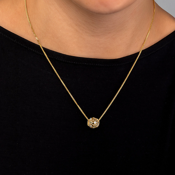 Золотой шарм бусина цветок (арт. 440390ж) – изображение 2