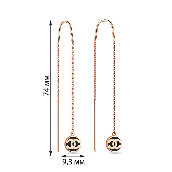 Золотые серьги-протяжки (арт. 1091184еч) – изображение 2