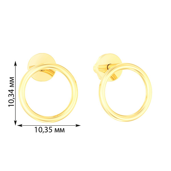 Золотые серьги пусеты (арт. 110625ж) – изображение 2