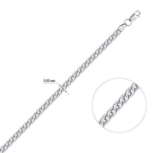 Браслет из серебра плетения Бисмарк (арт. 7909/4101/1) – изображение 2