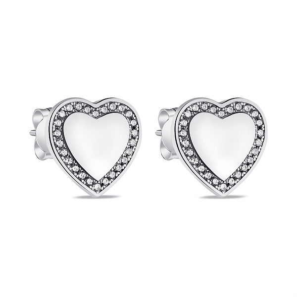 Серебряные серьги-пусеты с фианитами (арт. 7518/5025) – изображение 1