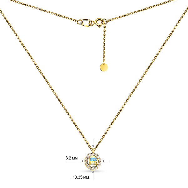 Колье из золота Флаг Украины с фианитами (арт. 361241жгж) – изображение 3