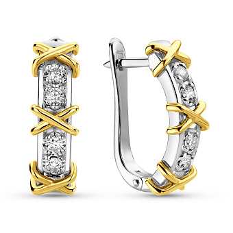 Золотые серьги с бриллиантами (арт. 2192207223)