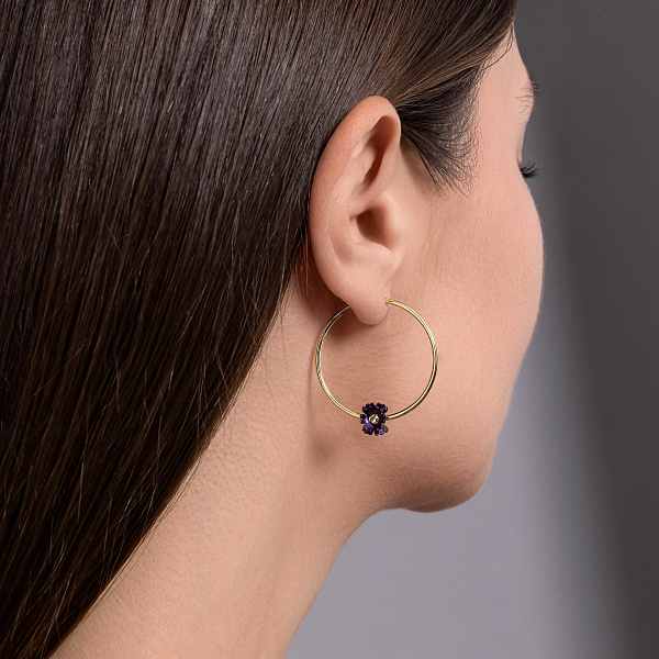 Золотые серьги Francelli Фиалки (арт. 1091788/30жф) – изображение 3
