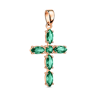 Фото Золотий хрестик з кварцом (арт. 440918Пз)