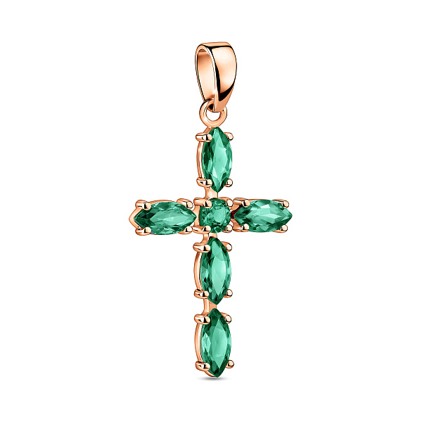 Золотий хрестик з кварцом (арт. 440918Пз) – зображення 1