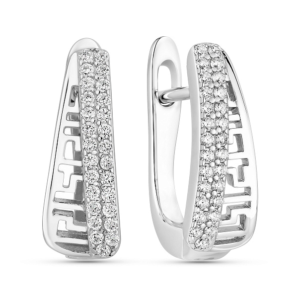 Серебряные серьги с фианитами (арт. 7502/10247) – изображение 1