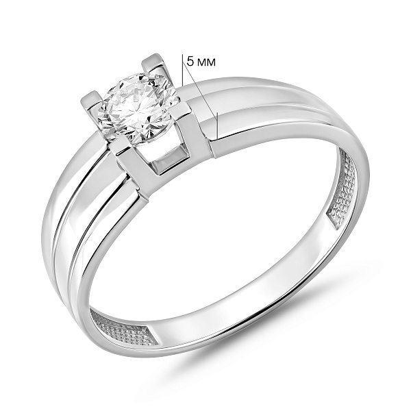 Золотое помолвочное кольцо с фианитом (арт. 146300б) – изображение 2