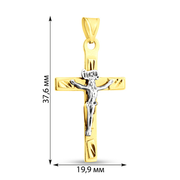 Золотой нательный крестик с распятием (арт. 500488ж) – изображение 2