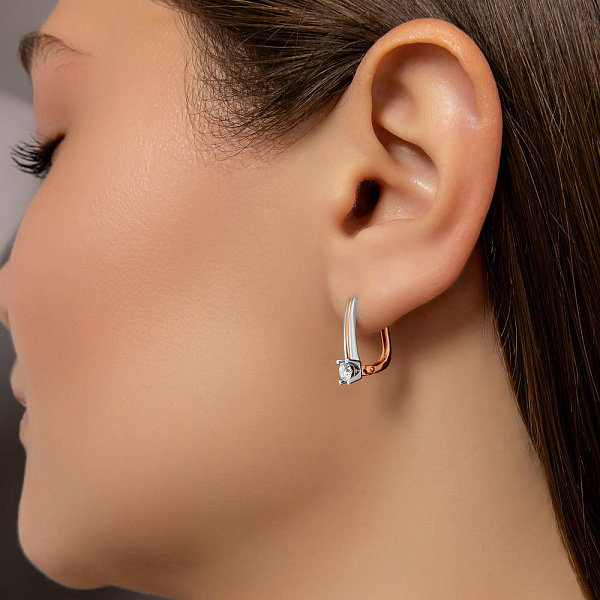 Золотые серьги с бриллиантами (арт. С011115030кб) – изображение 3