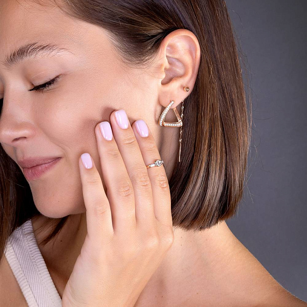 Золотое кольцо с фианитами (арт. 140025) – изображение 4