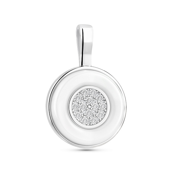 Кулон из керамики и серебра с фианитами (арт. 7503/2169703кмб) – изображение 1
