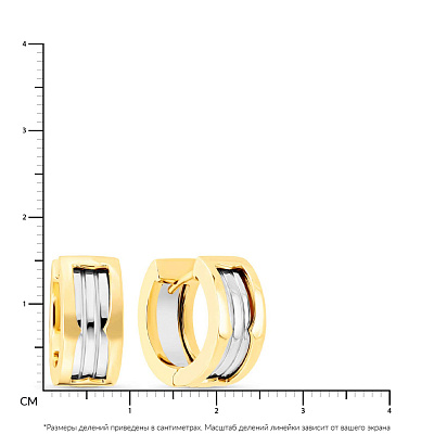 Золоті сережки в комбінованому кольорі металу (арт. 104165/15жб)