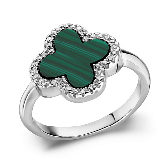 Серебряное кольцо с малахитом (арт. 7501/3756/15млх)
