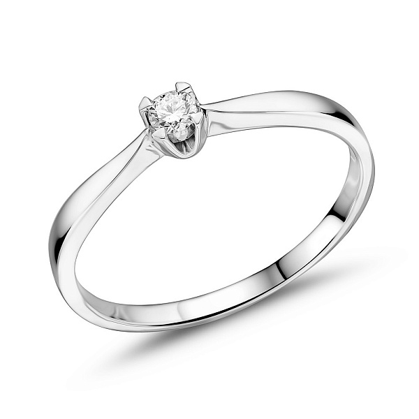 Золотое кольцо с одним бриллиантом (арт. К341507010б) – изображение 1