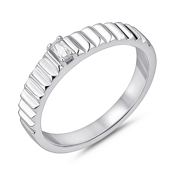 Серебряное кольцо с одним фианитом (арт. 7501/8312) – изображение 1