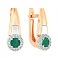 Золотые серьги с изумрудом и бриллиантами (арт. С011065и) – изображение 1