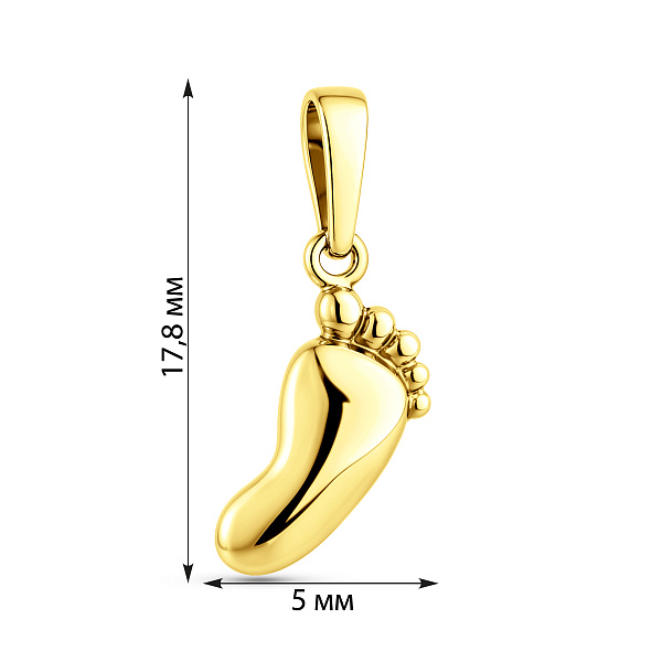 Золотая подвеска Ножка младенца (арт. 440360ж) – изображение 2